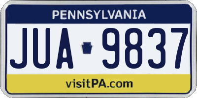 PA license plate JUA9837