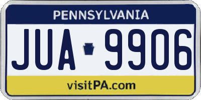 PA license plate JUA9906