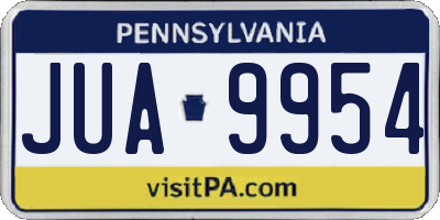 PA license plate JUA9954