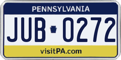 PA license plate JUB0272