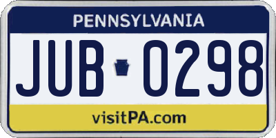 PA license plate JUB0298