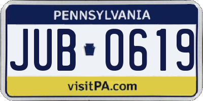 PA license plate JUB0619