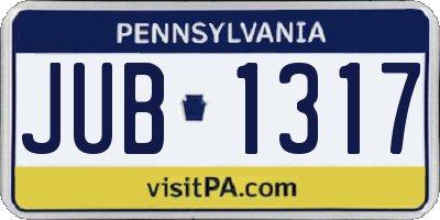 PA license plate JUB1317