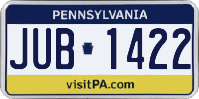 PA license plate JUB1422