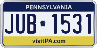 PA license plate JUB1531