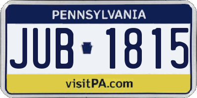 PA license plate JUB1815