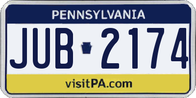 PA license plate JUB2174