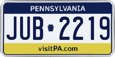 PA license plate JUB2219