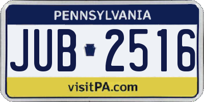 PA license plate JUB2516