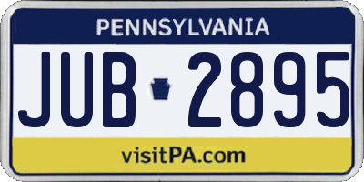 PA license plate JUB2895
