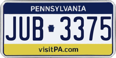 PA license plate JUB3375