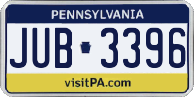 PA license plate JUB3396