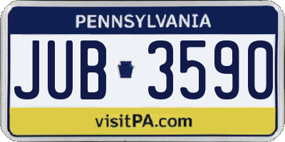PA license plate JUB3590