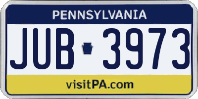 PA license plate JUB3973