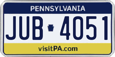 PA license plate JUB4051