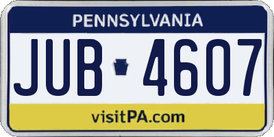 PA license plate JUB4607