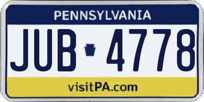 PA license plate JUB4778