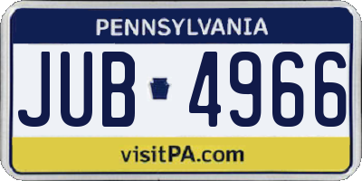 PA license plate JUB4966