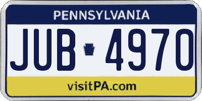 PA license plate JUB4970