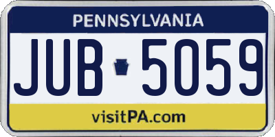 PA license plate JUB5059