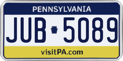 PA license plate JUB5089
