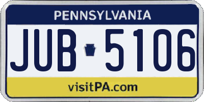 PA license plate JUB5106