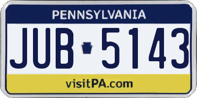 PA license plate JUB5143
