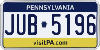 PA license plate JUB5196