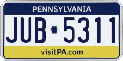 PA license plate JUB5311