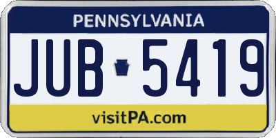 PA license plate JUB5419