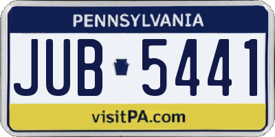 PA license plate JUB5441