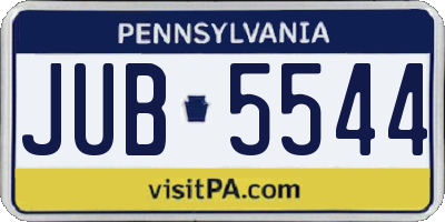 PA license plate JUB5544