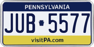 PA license plate JUB5577