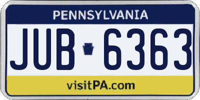 PA license plate JUB6363