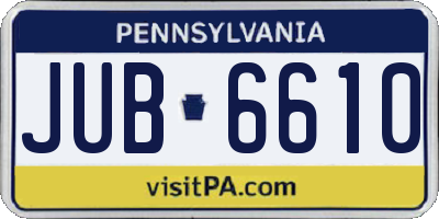 PA license plate JUB6610