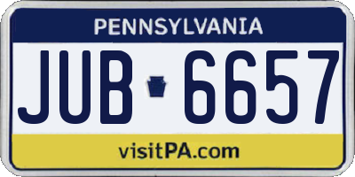 PA license plate JUB6657
