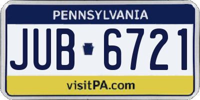 PA license plate JUB6721