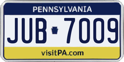 PA license plate JUB7009