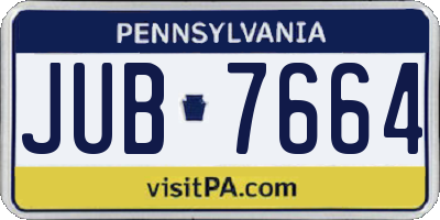 PA license plate JUB7664