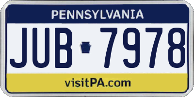 PA license plate JUB7978