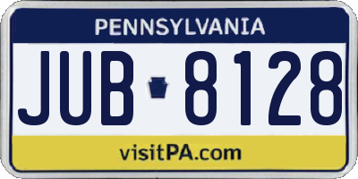 PA license plate JUB8128