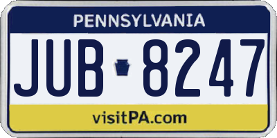PA license plate JUB8247