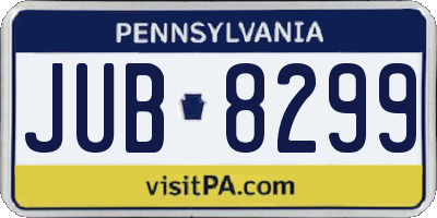 PA license plate JUB8299