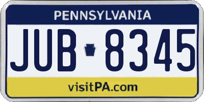 PA license plate JUB8345