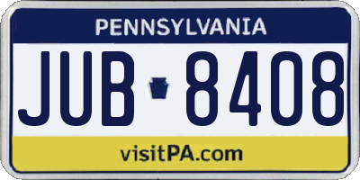 PA license plate JUB8408