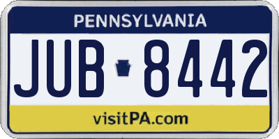PA license plate JUB8442