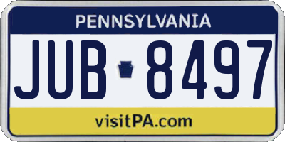 PA license plate JUB8497