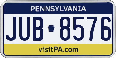 PA license plate JUB8576