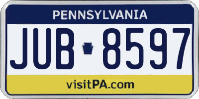 PA license plate JUB8597