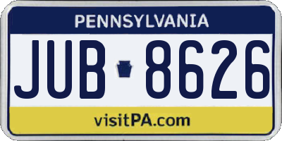 PA license plate JUB8626